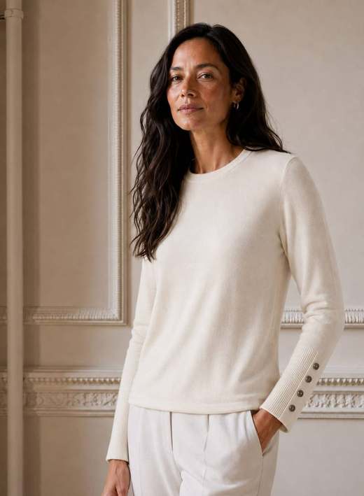 The Cammi Crewneck in Ivory