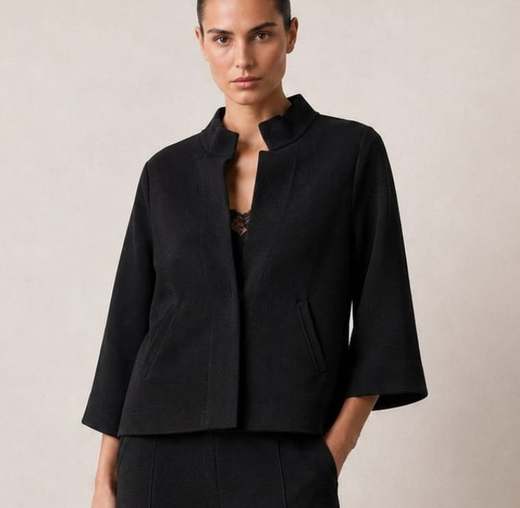 The Bristol Jacket in black Milano knit