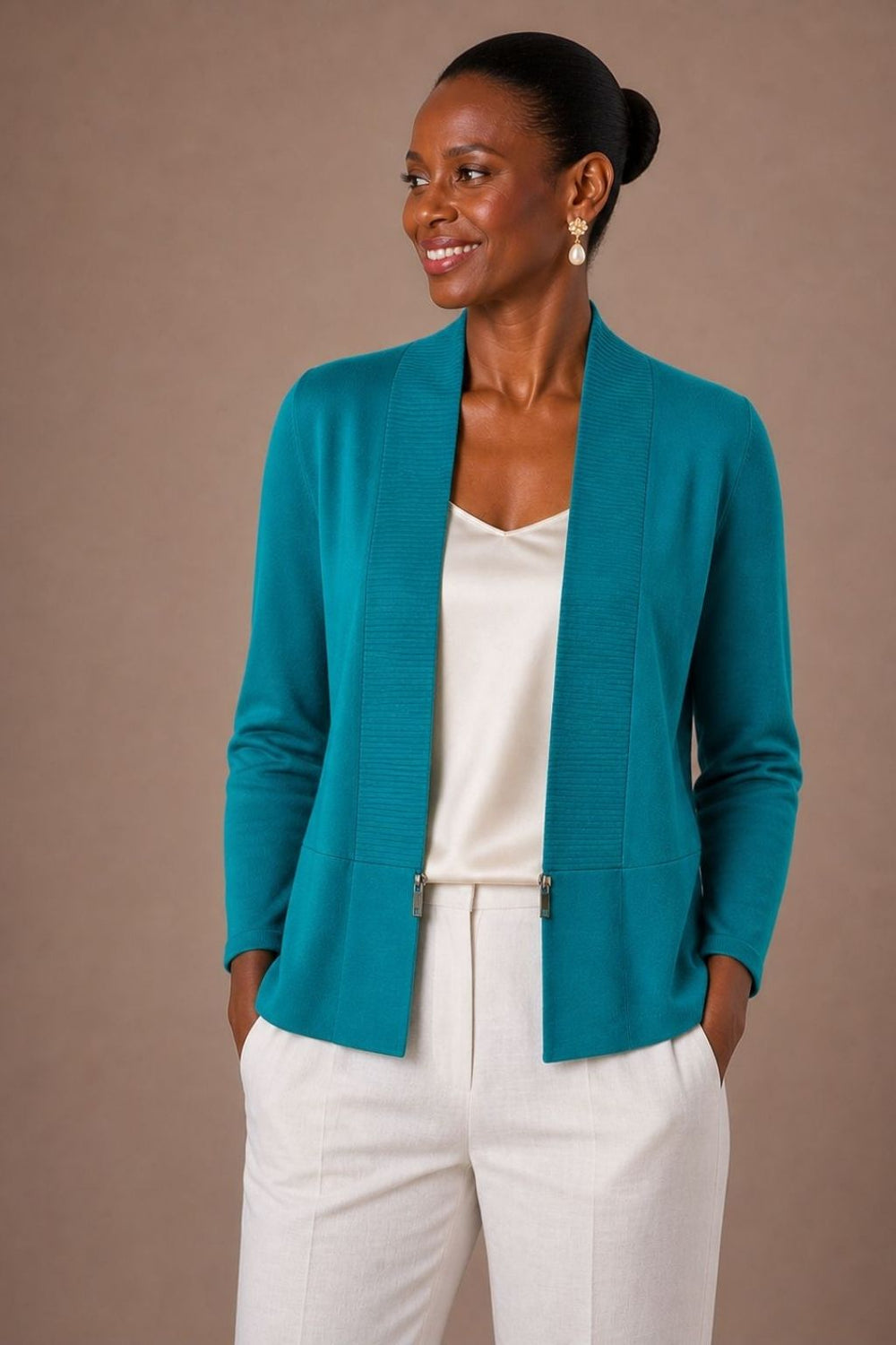 The Torino Zip Ribbed Cardigan