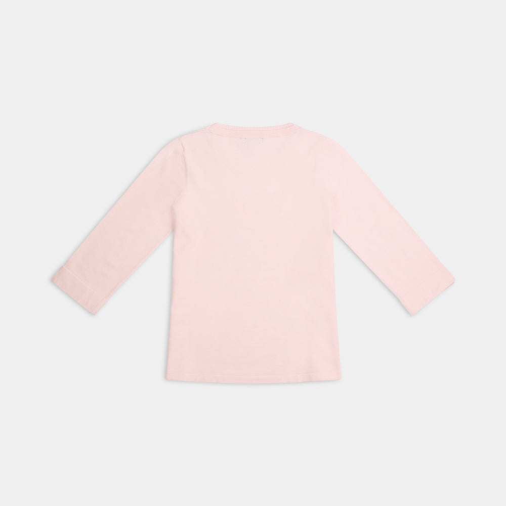 The Gee-Gee Stolen Softness crew neck elbow sleeve knit tee sweater top with clean silhouette, side slit, and shell-colored button detail