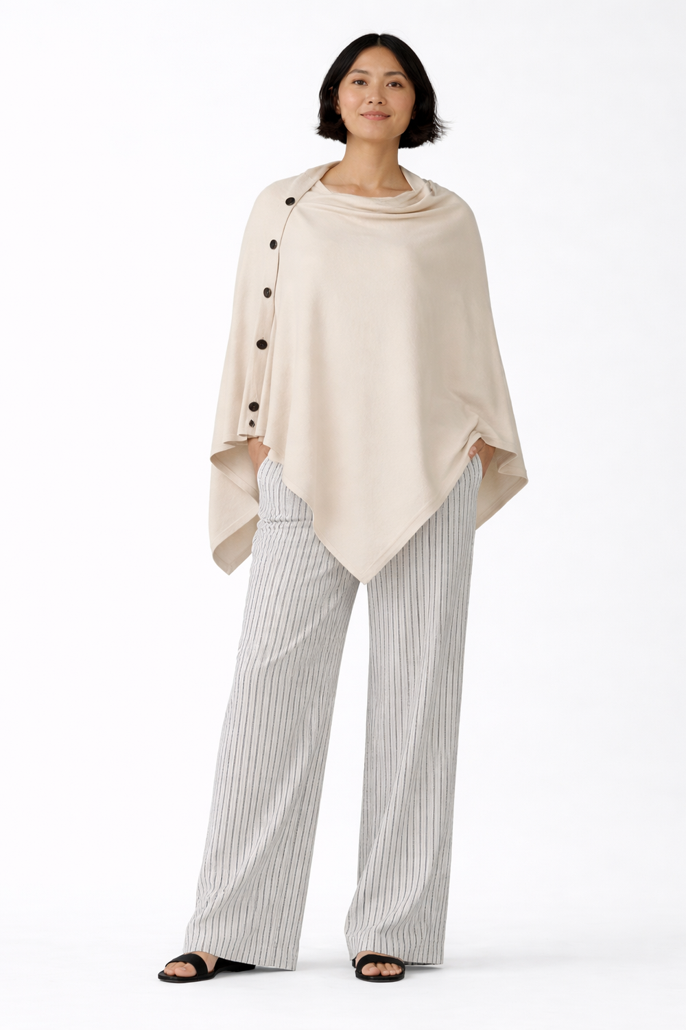 The Luzern Side-Button Poncho