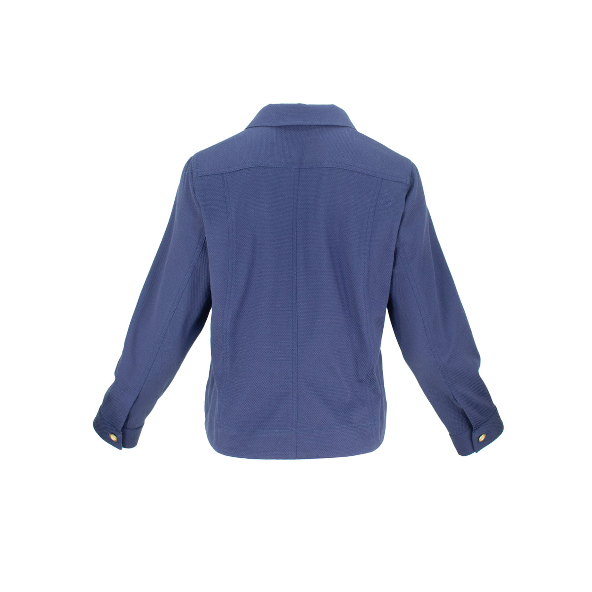 The Lisa Astra fabric stretch collared long sleeve jacket with vibrant floral print, front button closure, and front pocket details