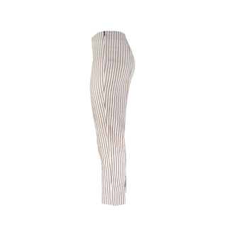 The Matera striped Calypso seersucker pull-on straight leg ankle pant with elastic waistband and lightweight textured finish