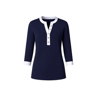 The Monterey Two-Toned Henley Top