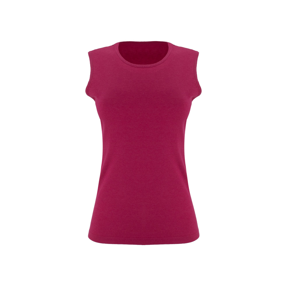 The Elevated Airsilk cotton silk sleeveless crew neck shell sweater with streamlined fit and clean armhole finish