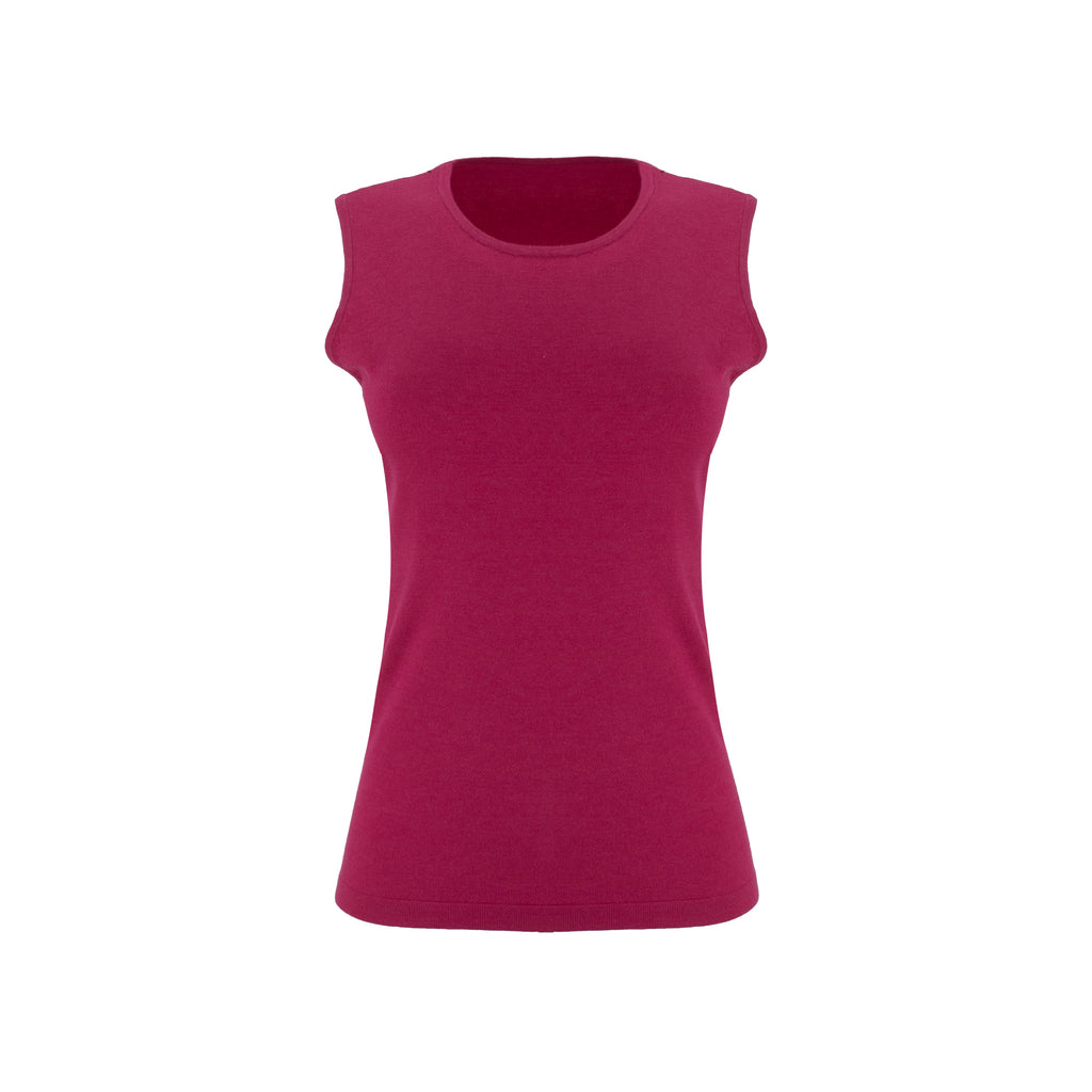 The Elevated Airsilk cotton silk sleeveless crew neck shell sweater with streamlined fit and clean armhole finish