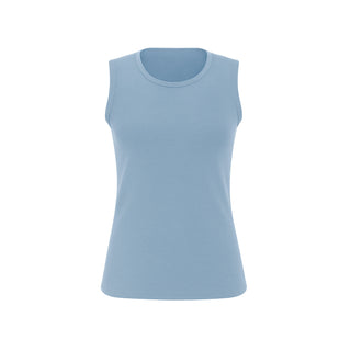 The Elevated Airsilk cotton silk sleeveless crew neck shell sweater with streamlined fit and clean armhole finish