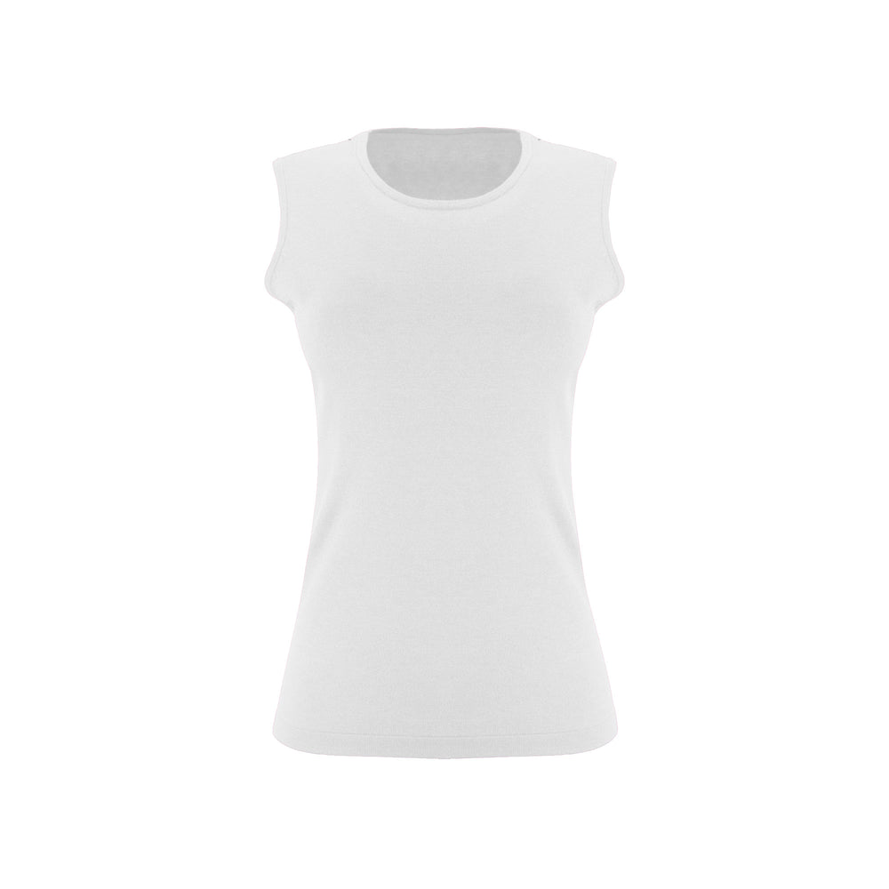 The Elevated Airsilk cotton silk sleeveless crew neck shell sweater with streamlined fit and clean armhole finish