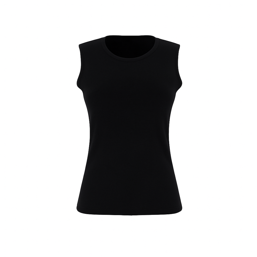 The Elevated Airsilk cotton silk sleeveless crew neck shell sweater with streamlined fit and clean armhole finish