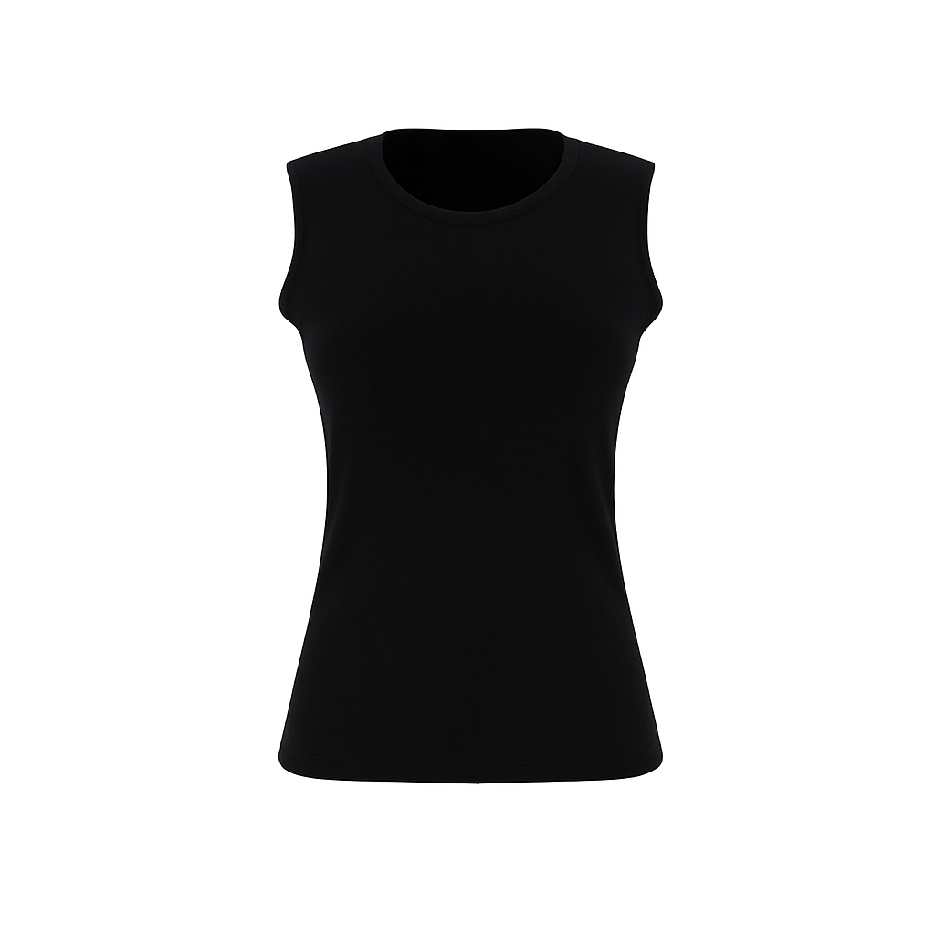 The Elevated Airsilk cotton silk sleeveless crew neck shell sweater with streamlined fit and clean armhole finish