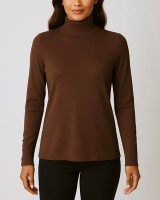 The Terra Buttoned Cuff Turtleneck