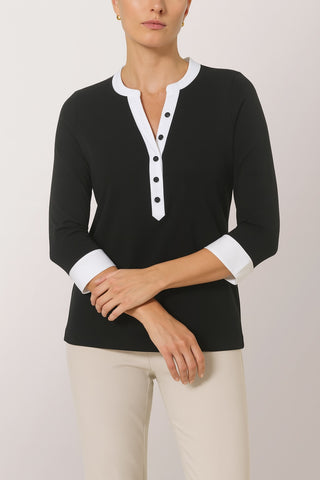 The Monterey Two-Toned Henley Top