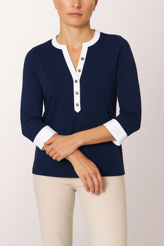 The Monterey Two-Toned Henley Top