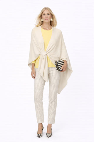 The Matera striped Calypso seersucker pull-on straight leg ankle pant with elastic waistband and lightweight textured finish