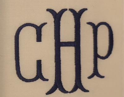 Fishtail monogram sample